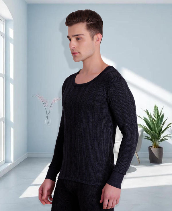 T.T. Men Hotpot Elite Light Weight , Super Warm With Polyfill Sandwich Technology Top Thermal Pack Of 2- Black