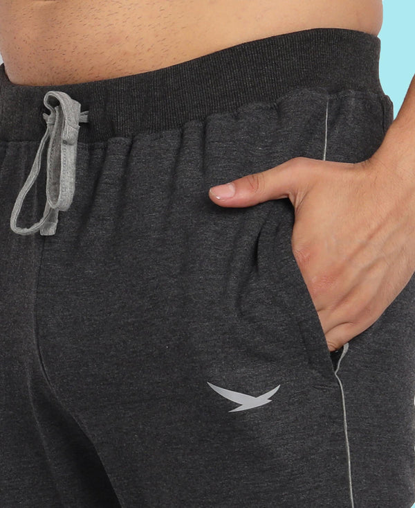 HiFlyers Mens Anthra Slim Fit Solid Terry Joggers