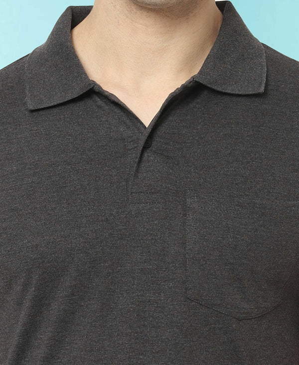 T.T. Men'S Solid Sinker Polo Tshirts With PocketAnthra