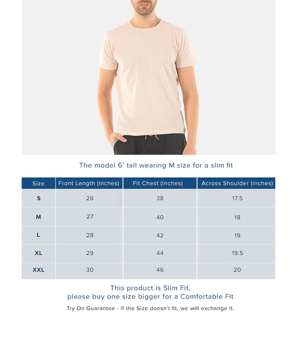 T.T. Men’S Organic Cotton T-Shirt|Melange Slim Fit Tees For Men | Round Neck|Regular Fit|Anti-Bacterial & Lightweight | Ideal For Gym/Sports Activities|Peach