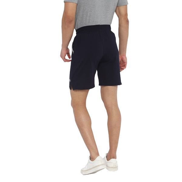 Almo Men Combed Cotton Knitted Shorts | Regular Fit | Soft & Breathable | Everyday Comfort Shorts for Men-Navy
