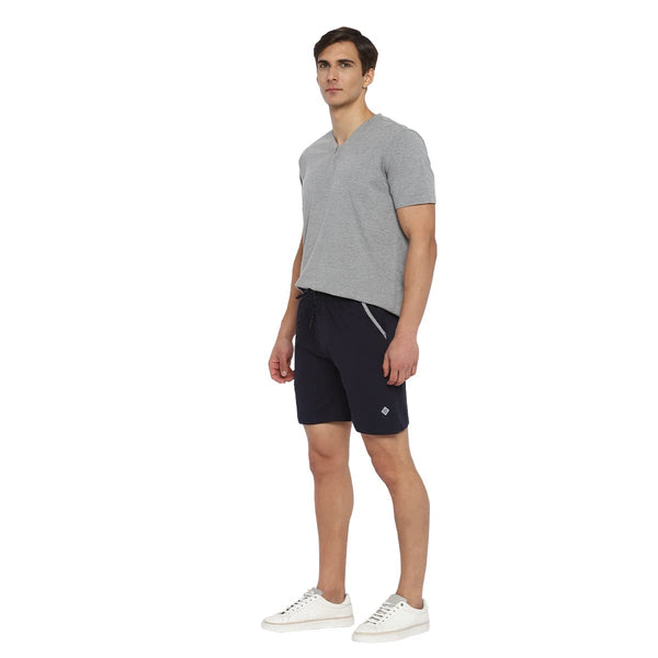 Almo Men Combed Cotton Knitted Shorts | Regular Fit | Soft & Breathable | Everyday Comfort Shorts for Men-Navy