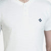 Almo Men Cotton Slub Henley T-Shirt | HalfSleeve | Lightweight & Breathable | Regular Fit Casual T-Shirt for Men-White