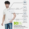 Almo Men Cotton Slub Henley T-Shirt | HalfSleeve | Lightweight & Breathable | Regular Fit Casual T-Shirt for Men-White