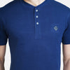 Almo Men Cotton Slub Henley T-Shirt | HalfSleeve | Lightweight & Breathable | Regular Fit Casual T-Shirt for Men-Navy