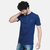 Almo Men Cotton Slub Henley T-Shirt | HalfSleeve | Lightweight & Breathable | Regular Fit Casual T-Shirt for Men-Navy