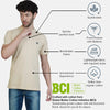 Almo Men Cotton Slub Henley T-Shirt | HalfSleeve | Lightweight & Breathable | Regular Fit Casual T-Shirt for Men-Tan