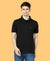 HiFlyers Men'S Solid Regular Fit Polo T-Shirt With Pocket -Black