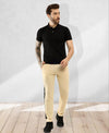 T.T. Men Slim Fit Cotton Polyster Pique Polo Half Sleeve T-Shirt Black