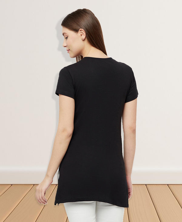 T.T. Women Black Regular Printed Tunic