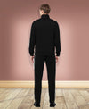 HiFlyers Mens Black Regular FitSolid Fleece Tracksuit