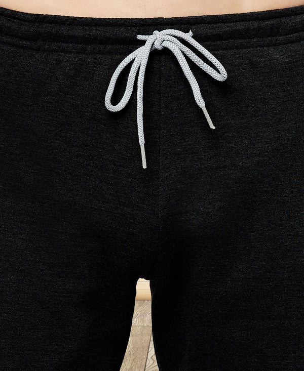 HiFlyers Mens Black Regular FitSolid Fleece Tracksuit