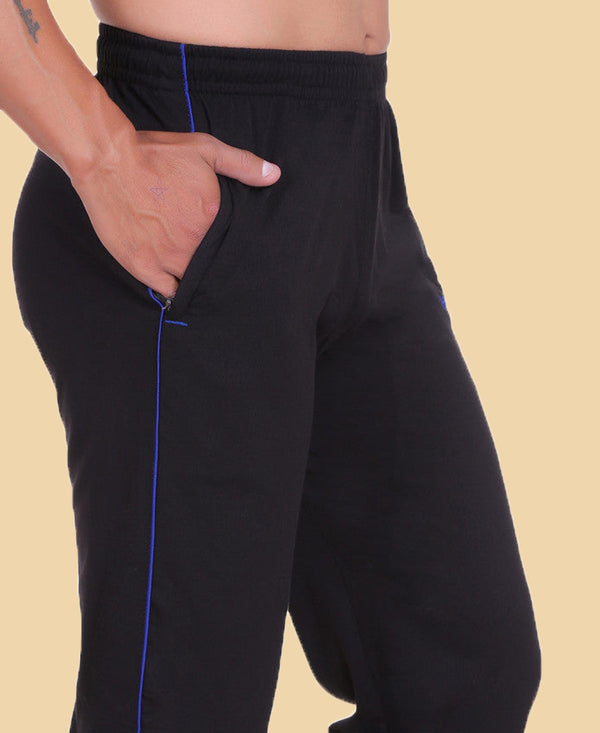 HiFlyers Mens Black Comfort FitSolid Trackpant