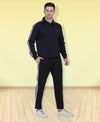 HiFlyers Mens Navy Regular Fit Solid Fleece Tracksuit