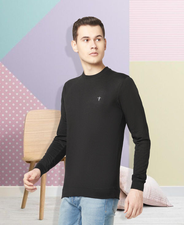 T.T. Men Cotton Polyster Regular Fit Solid Full Sleeve T-Shirt Pack Of 2 (Black-Onion )