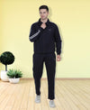 HiFlyers Mens Navy Regular Fit Solid Fleece Tracksuit