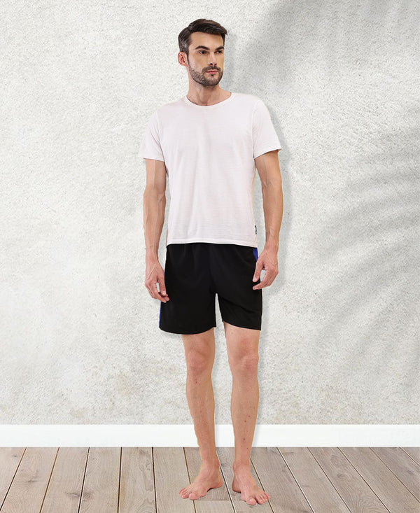 T.T. Men'S Poly Jersey Cut & Sew Short -Black