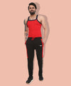 HiFlyers Mens Black-Red Trackpants