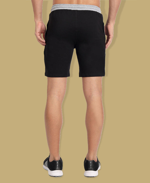 HiFlyers Men Black-Grey Knitted Sports Shorts