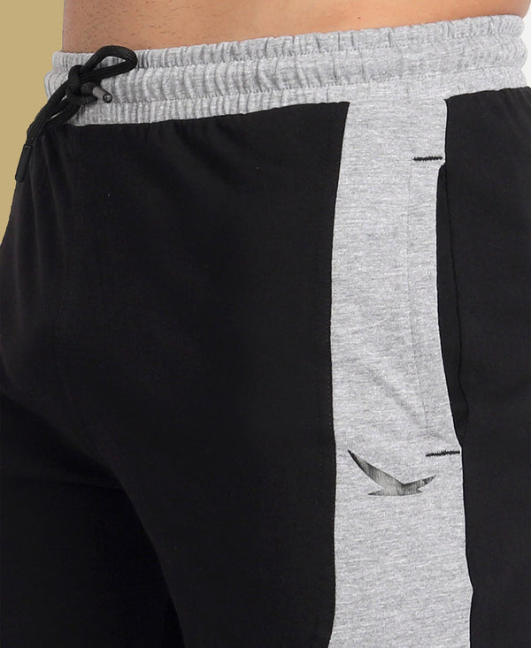 HiFlyers Men Black-Grey Knitted Sports Shorts