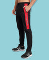 HiFlyers Men Black & Red Colourblocked Track Pants