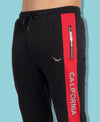 HiFlyers Men Black & Red Colourblocked Track Pants