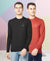 T.T. Men Cotton Polyster Regular Fit Solid Full Sleeve T-Shirt Pack Of 2 (Black-Orange )