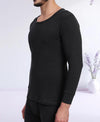 T.T. Men Regular Fit Super Soft, Super Warm Cotton Rich With Elastomeric Finish Thermal Set -Black