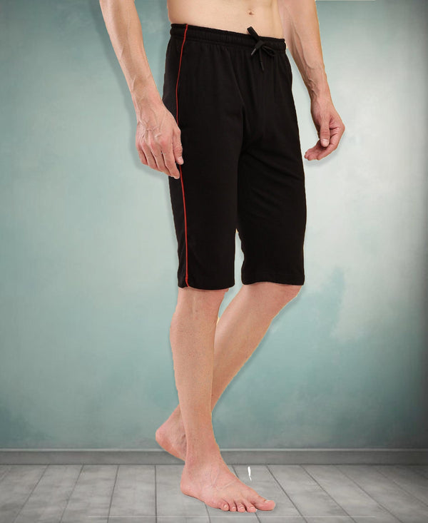 T.T. Men'S Poly Jersey Three Fourth -Black