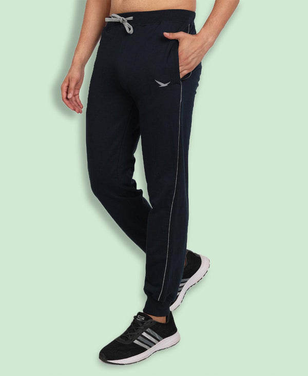HiFlyers Men Black Slim Fit Solid Terry Joggers