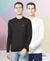 T.T. Men Cotton Polyster Regular Fit Solid Full Sleeve T-Shirt Pack Of 2 (Black-White )