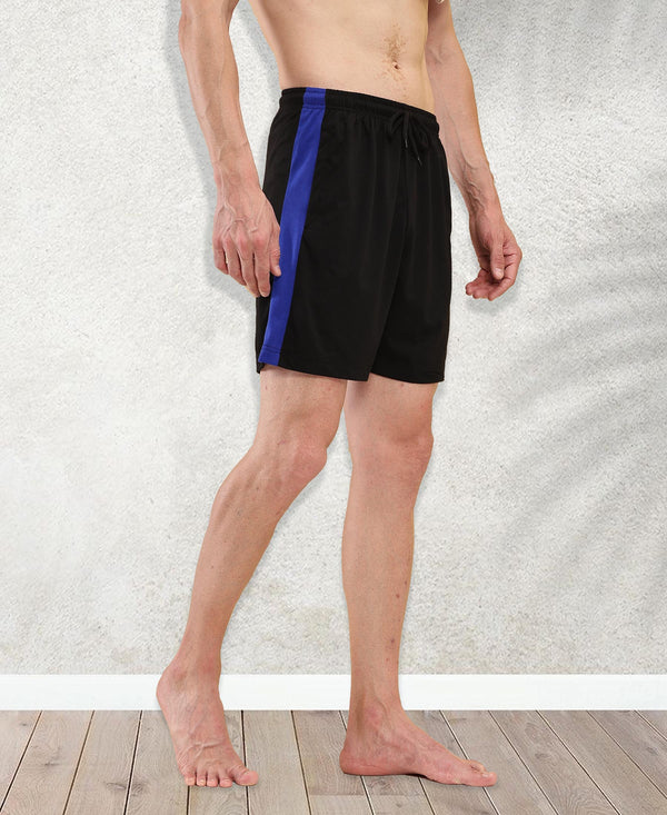 T.T. Men'S Poly Jersey Cut & Sew Short -Black