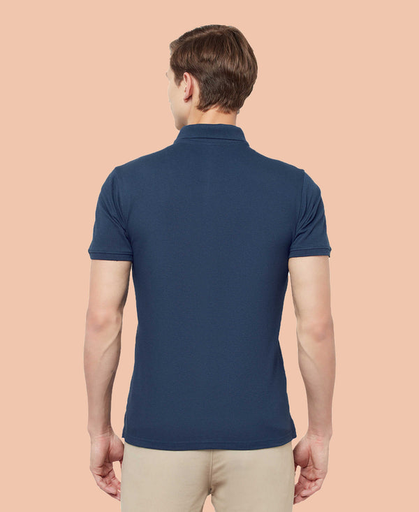 HiFlyers Men'S Solid Tshirts With Pocket Blue