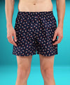HiFlyers Men Regular Fit Printed Super Combed Cotton Woven Boxer Short Pack Of 1 Blue
