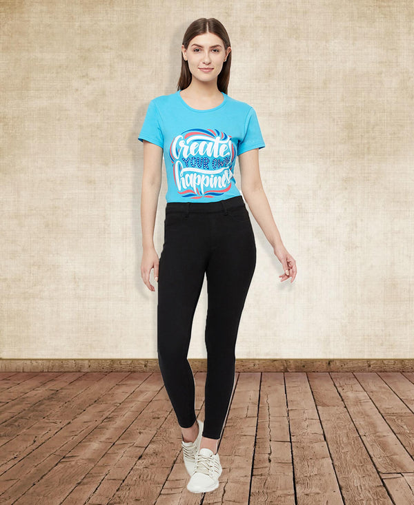 T.T. Women Sky Blue Regular Printed Tunic