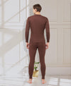 T.T. Mens Brown Slim FitSolid Hotpot Thunder Thermal Top