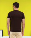 T.T. Men Eco Friendly (Cotton Rich) Recycled Fabric Solid Round Neck Regular Fit Coffee Brown