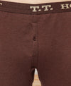 T.T. Mens Brown Slim FitSolid Hotpot Thunder Thermal Trouser