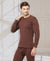 T.T. Mens Brown Slim FitSolid Hotpot Thunder Thermal Top