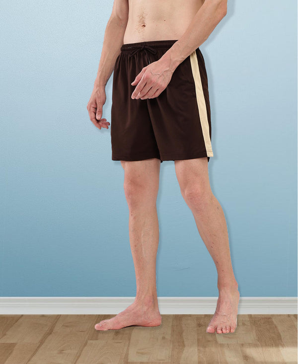 T.T. Men Regular Fit Poly Jersey Cut And Sew Bermuda Short Pack Of 3-Black-Brown-Grey