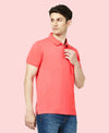HiFlyers Men'S Solid Regular Fit Polo T-Shirt With Pocket -Cherry