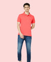 HiFlyers Men'S Solid Regular Fit Polo T-Shirt With Pocket -Cherry