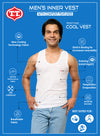 T.T. Men Cool 100% Cotton With Moisture Wicking & Cooling Technology Vest (Pack Of 2) White