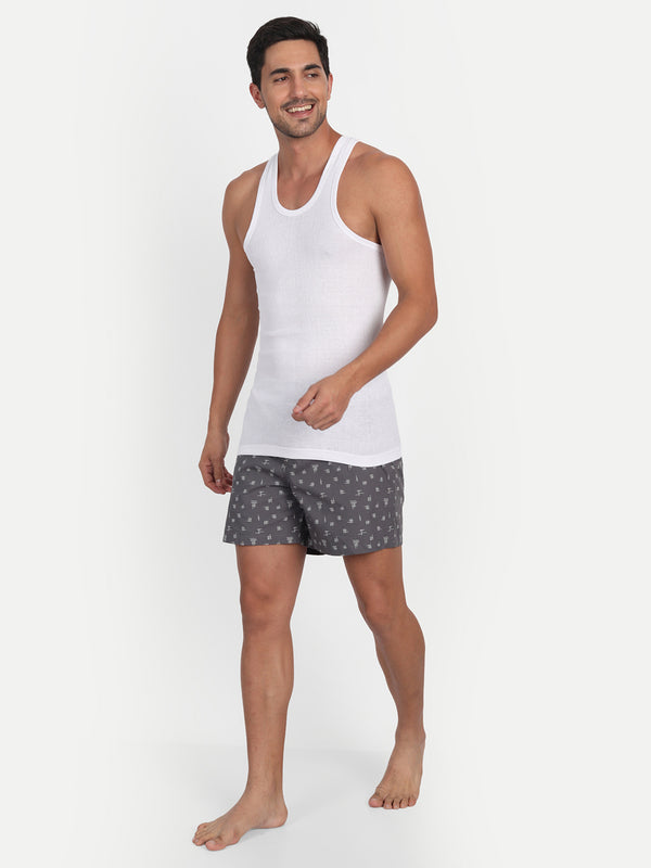 T.T. Men Derby White Vest (Pack Of 2)