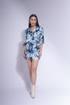 Ikat print satin co ord set