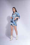 Ikat print satin co ord set