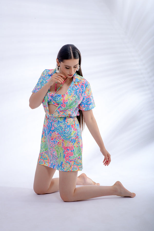 Garden Party Multicolor Tunic Dress