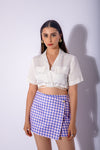 Lilac houndstooth skort