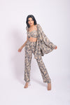 Gray printed 3 piece cord