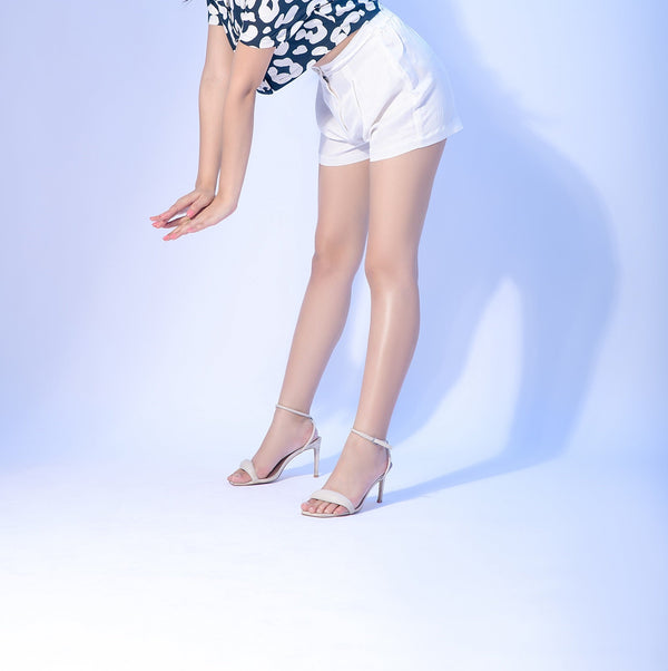 Garden Party White Viscose Shorts